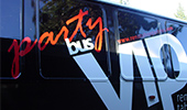 Vinyl Lettering - party bus vinyl lettering