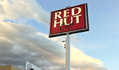 Free Standing Signs - red hut free standing sign