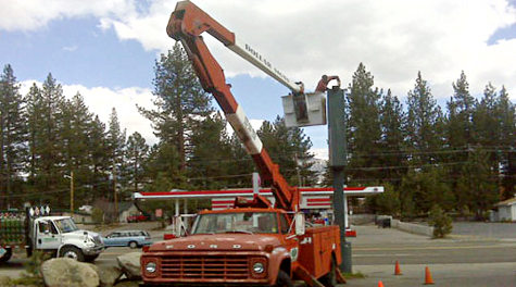 50 Foot Crane and Bucket Truck